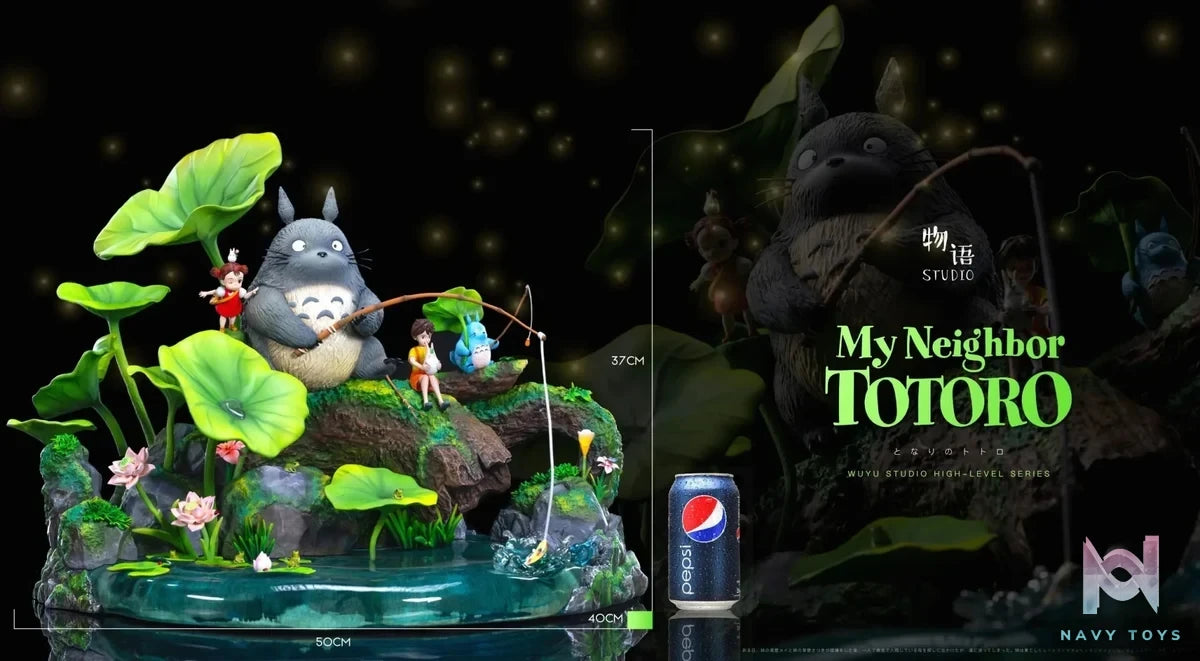 Wu Yu Studio - My Neighbor Totoro Memories Series 01 Totoro by the Lotus Pond resin statue Navy Toys anime figure