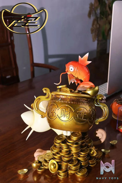 Fortune Cat and Coi Fish resin statue Yuan Bao Studio anime figure