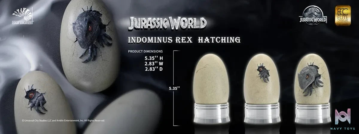 Elite Creature Collectibles (ECC) – Jurassic World Hatching Indominus Rex set 1/2 scale (Licensed)