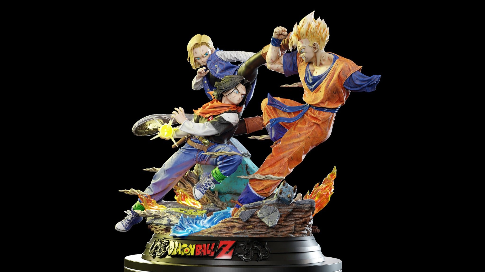 Gohan vs Androids - KD Collectibles resin statue kd collectibles anime figure