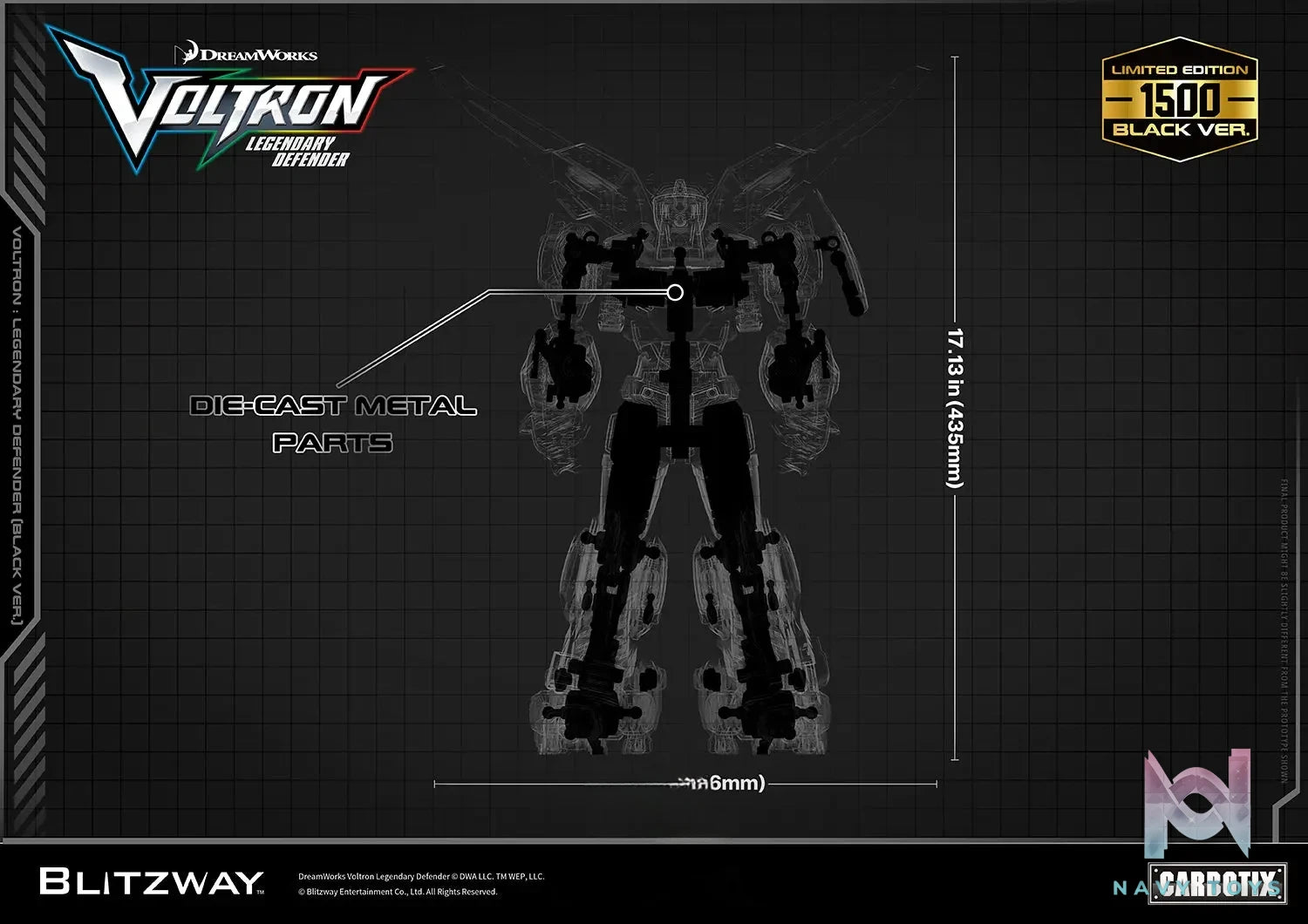 BLITZWAY – CARBOTIX Voltron (Black Ver.) Legendary Defender (Licensed)