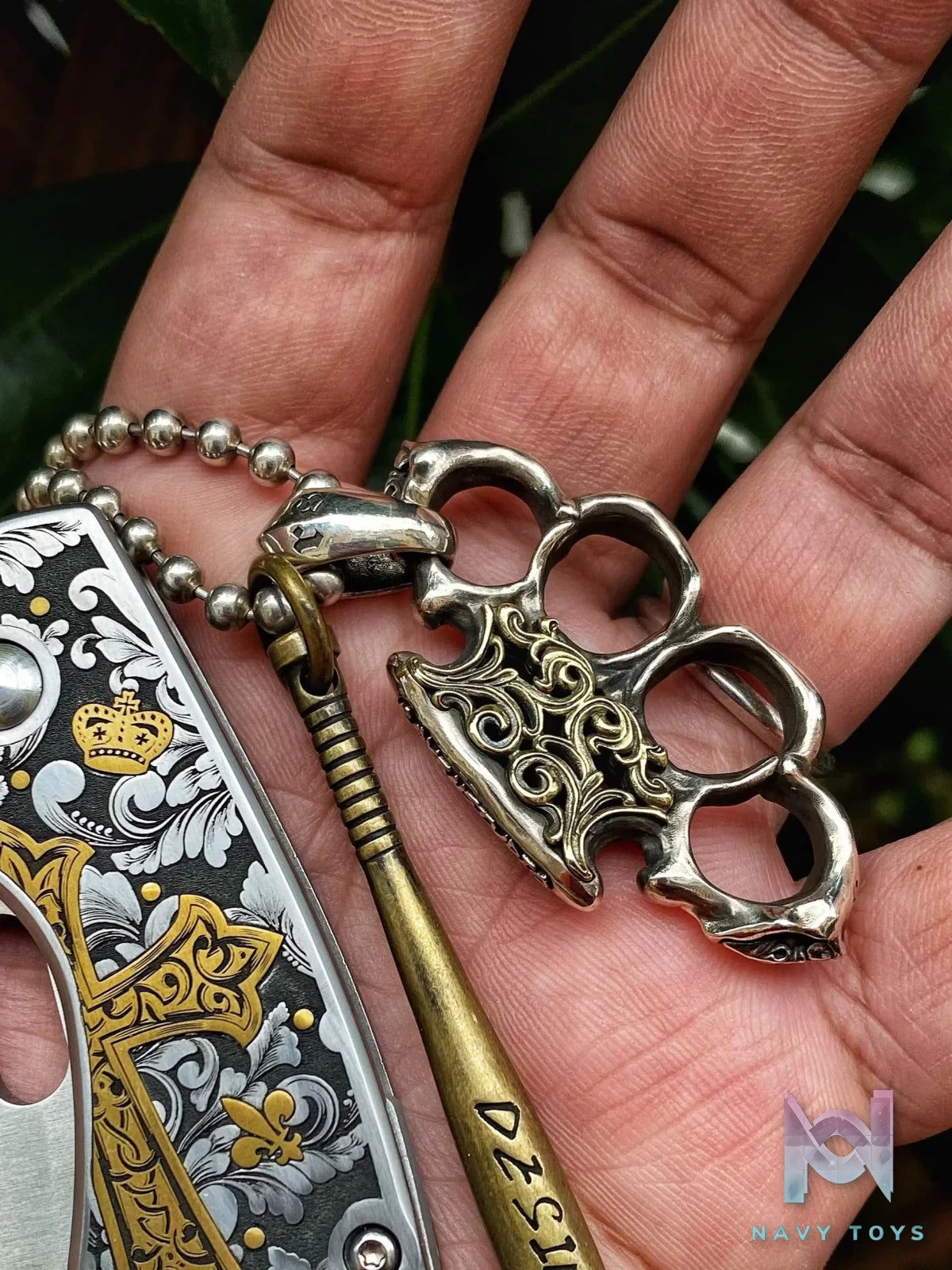 Raven Studio (silver jewelry) – Warrior EDC Knuckle Duster Pendant Original