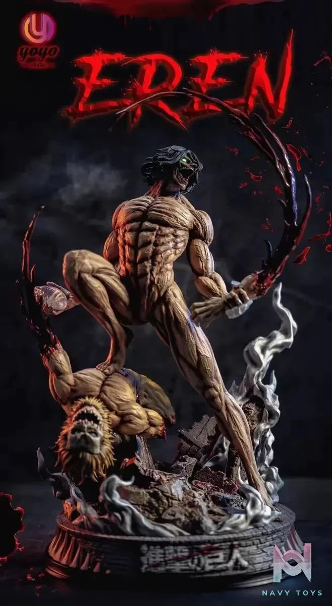 YOYO Studio - Attack Titan Eren Yeager resin statue Navy Toys anime figure
