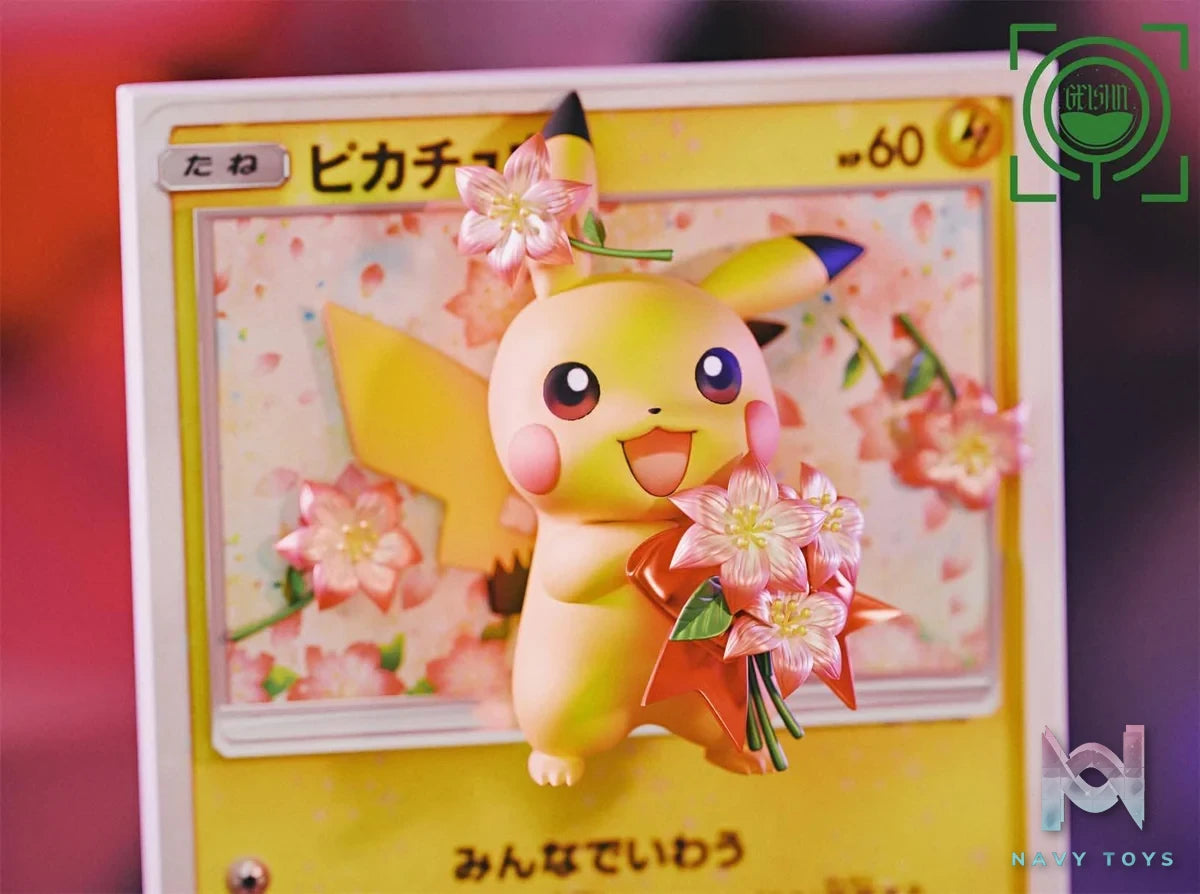 Pikachu Flowers resin statue Geisha Studio anime figure