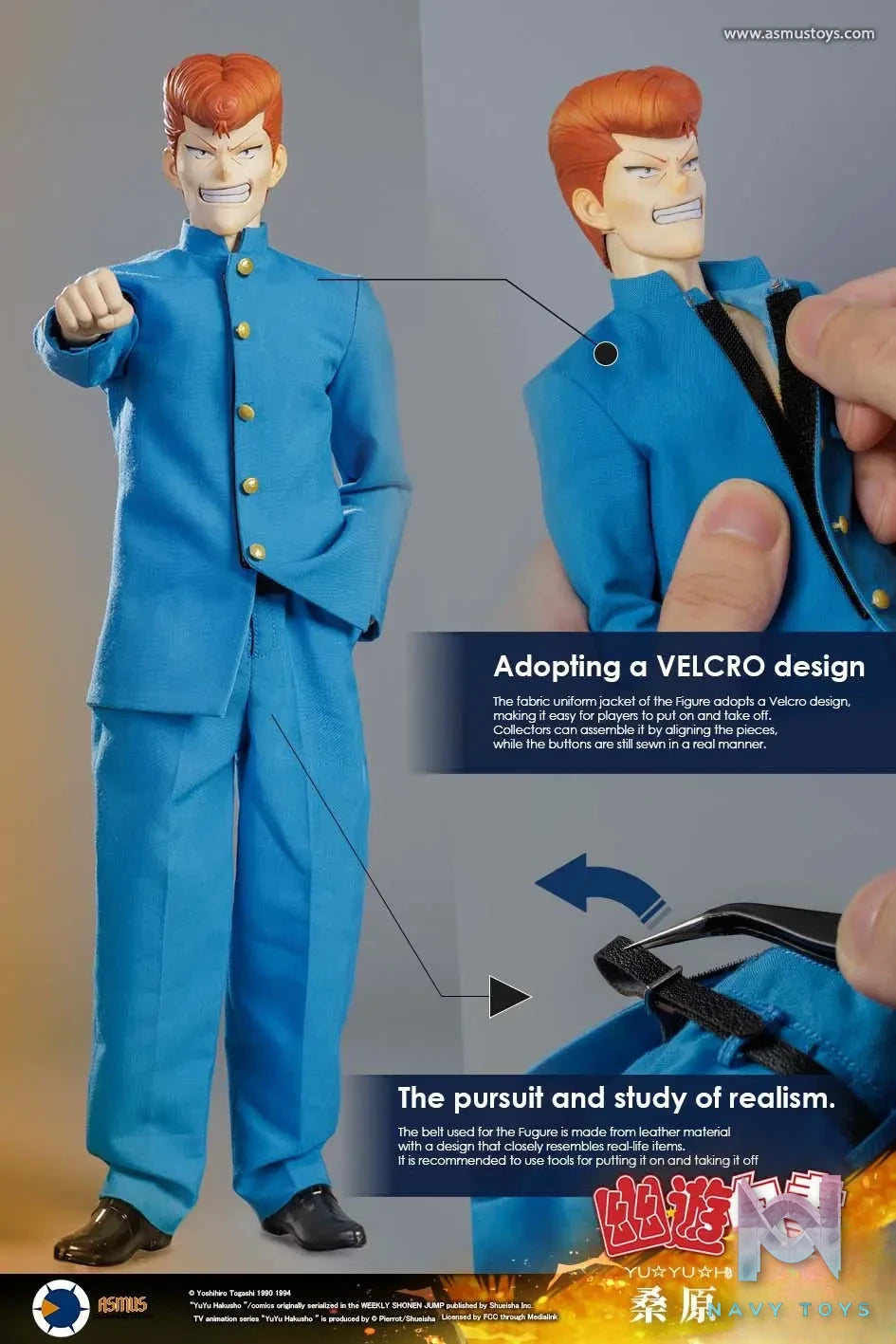 Asmus Toys Studio – Yu Yu Hakusho Kazuma Kuwabara 1/6 COLLECTIBLE ACTION FIGURE YUYU004A YUYU004LUX