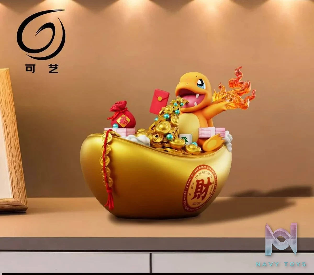 Fortune Charmander resin statue Ke Yi Mo Wan Studio anime figure