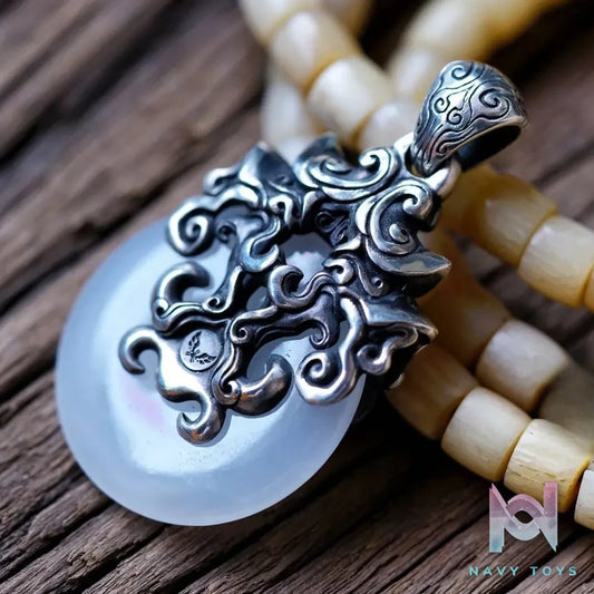 Raven Studio (silver jewelry) – Original Chinese-style “Like Silver, Like Jade” Inlaid Couple Pendant Original