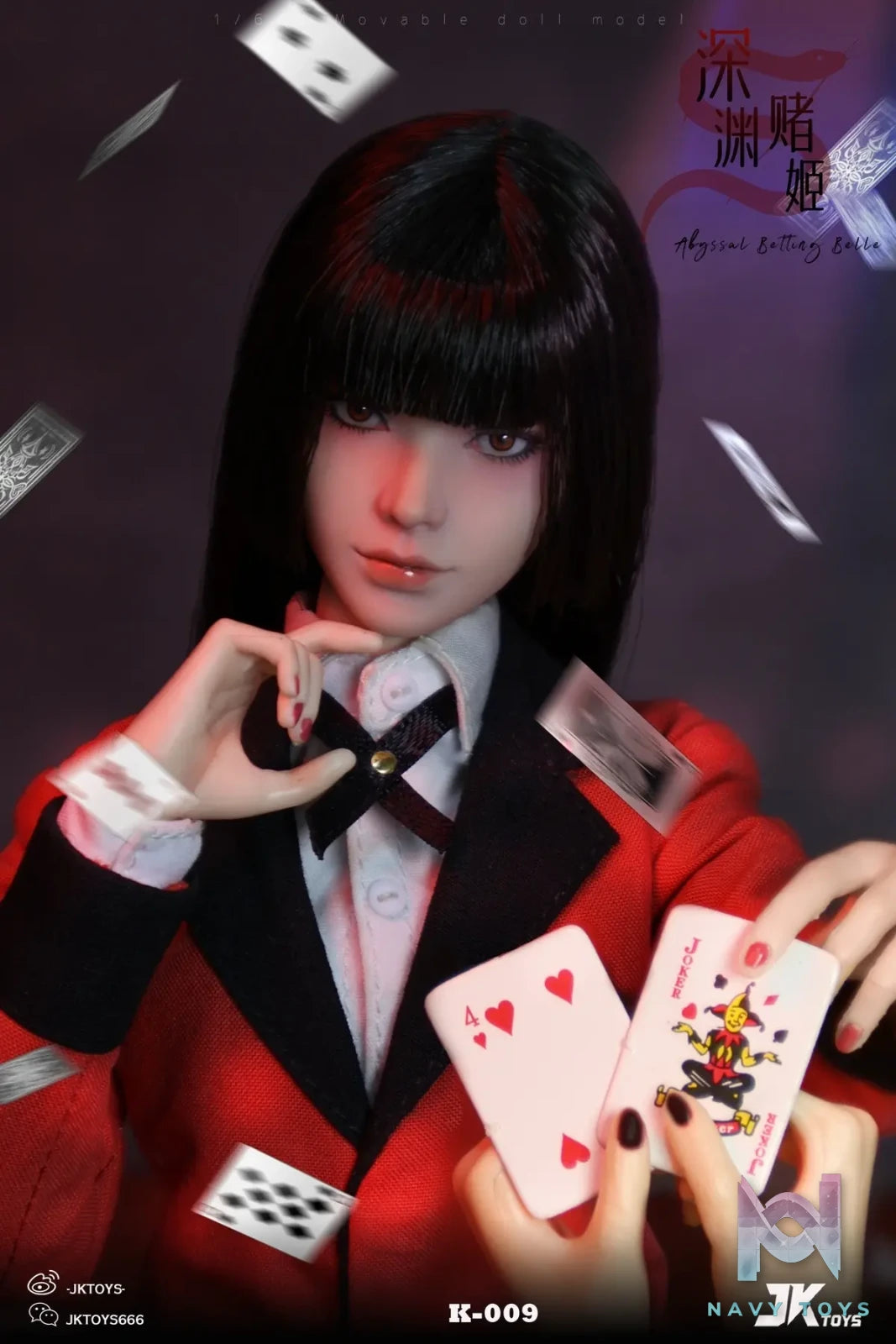 JKTOYS – Kakegurui 1/6 Abyssal Betting Belle Yumeko Movable Eye Hair Implant Head K-009