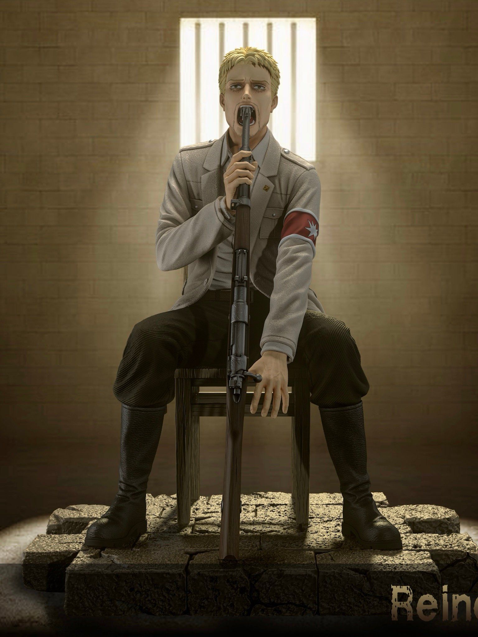 Reiner Braun Dispairing - Attack On Titan - Model Power Studio resin statue Model Power Studio anime figure