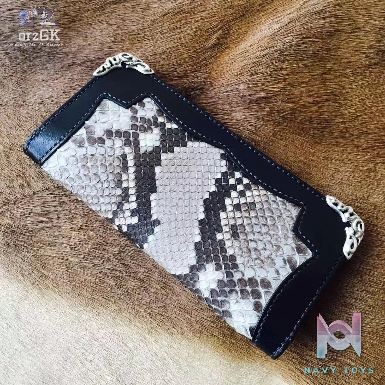 Raven Studio (silver jewelry) – Tochigi Leather Patchwork Python Skin Long Wallet Original