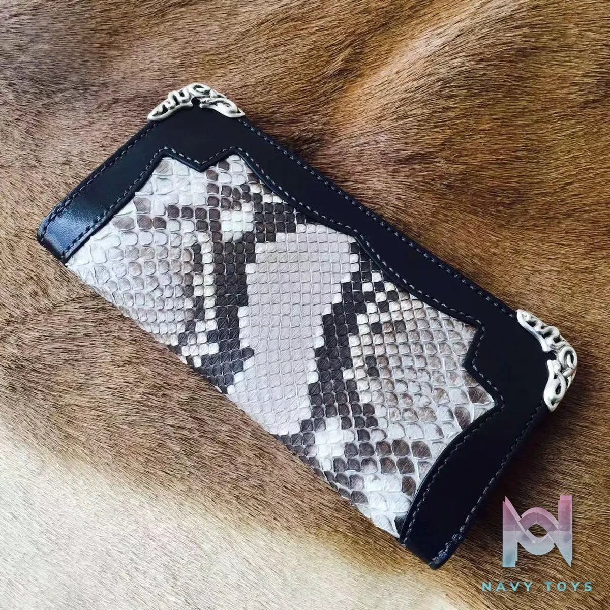 Raven Studio (silver jewelry) – Tochigi Leather Patchwork Python Skin Long Wallet Original