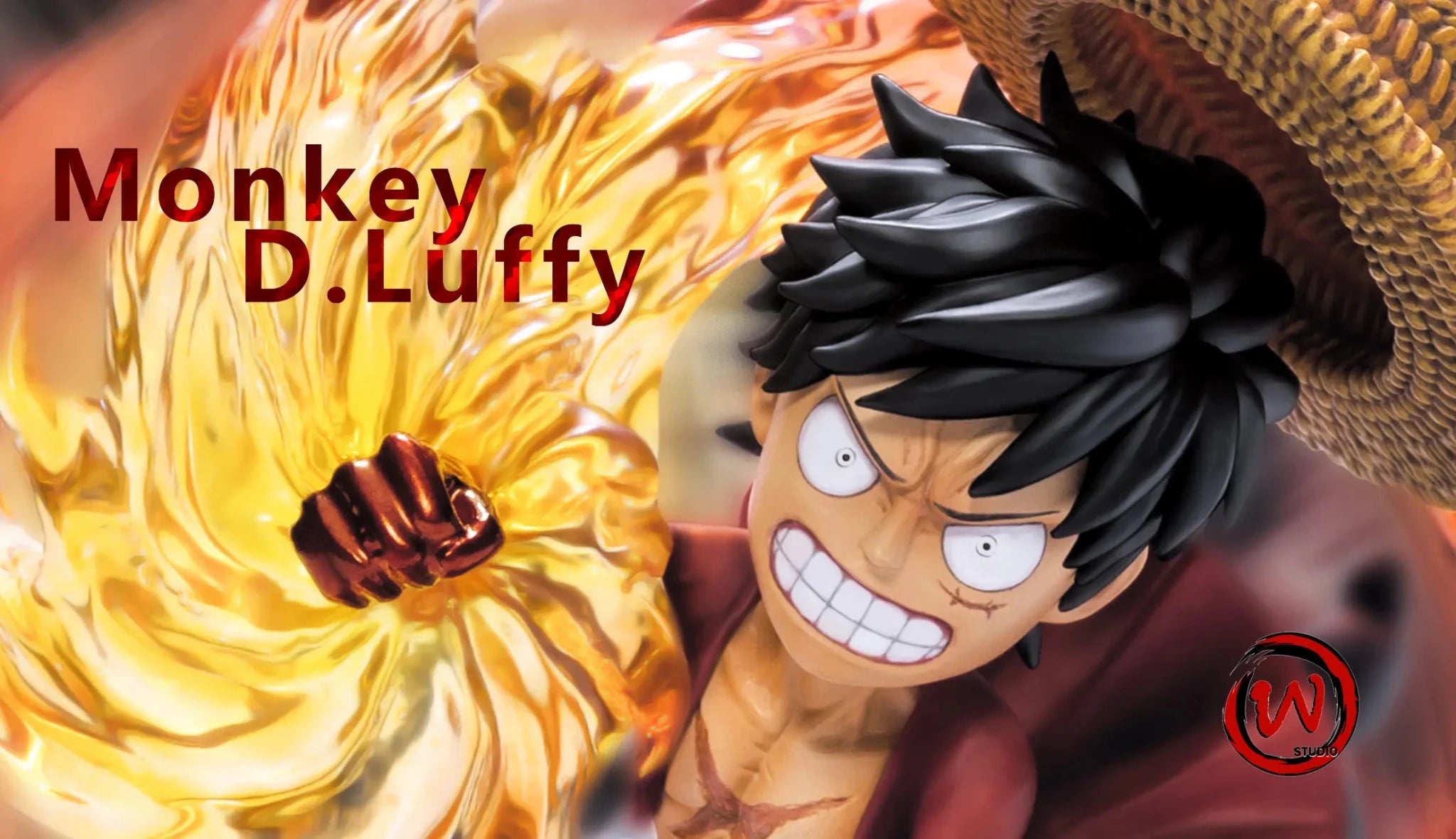 W Studio - One Piece Three Brothers Red Roc Luffy resin statue Navy Toys anime figure