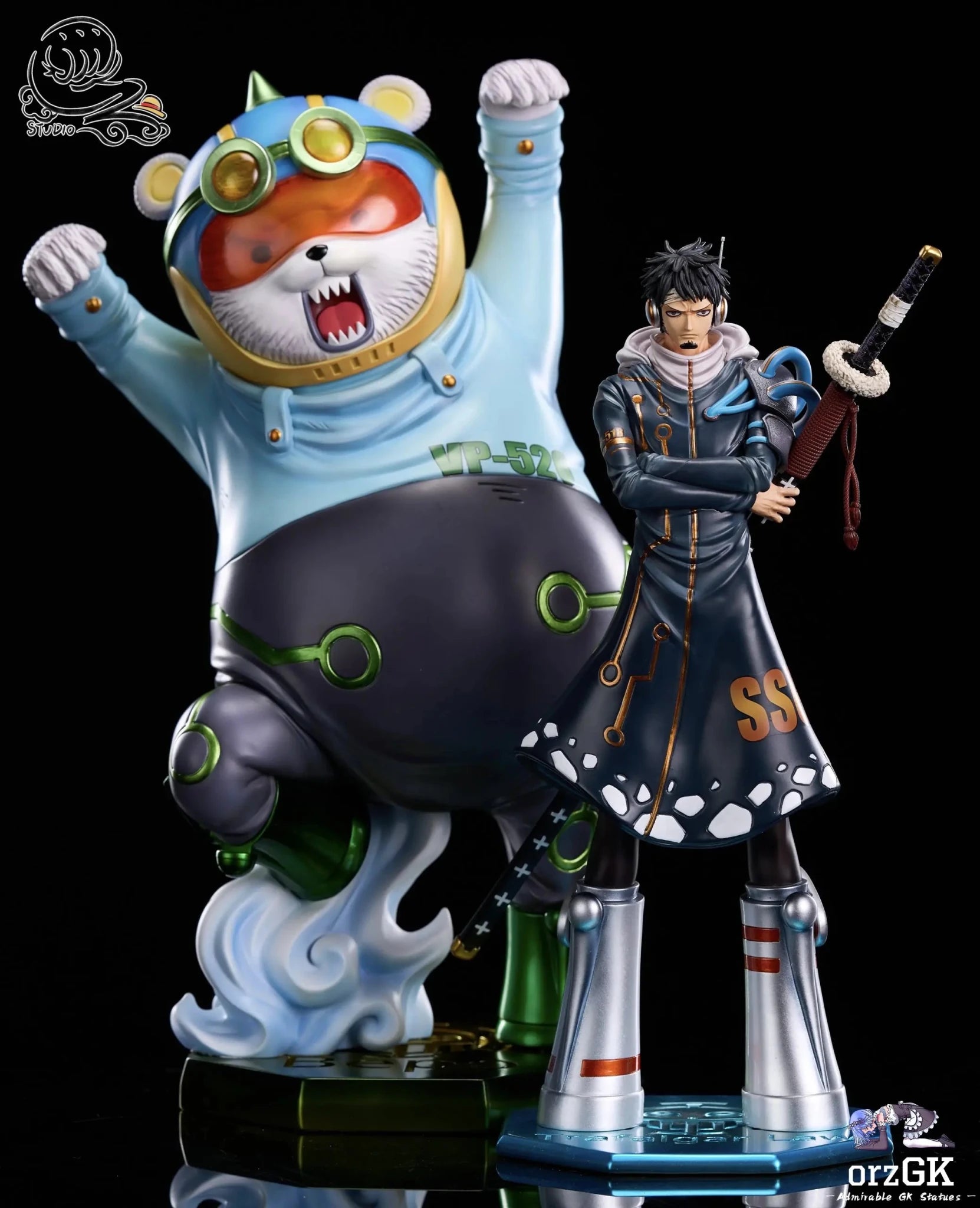 RZ Studio - Future Fantasy Series 2 Egghead Law + Bepo One Piece resin statue Navy Toys anime figure