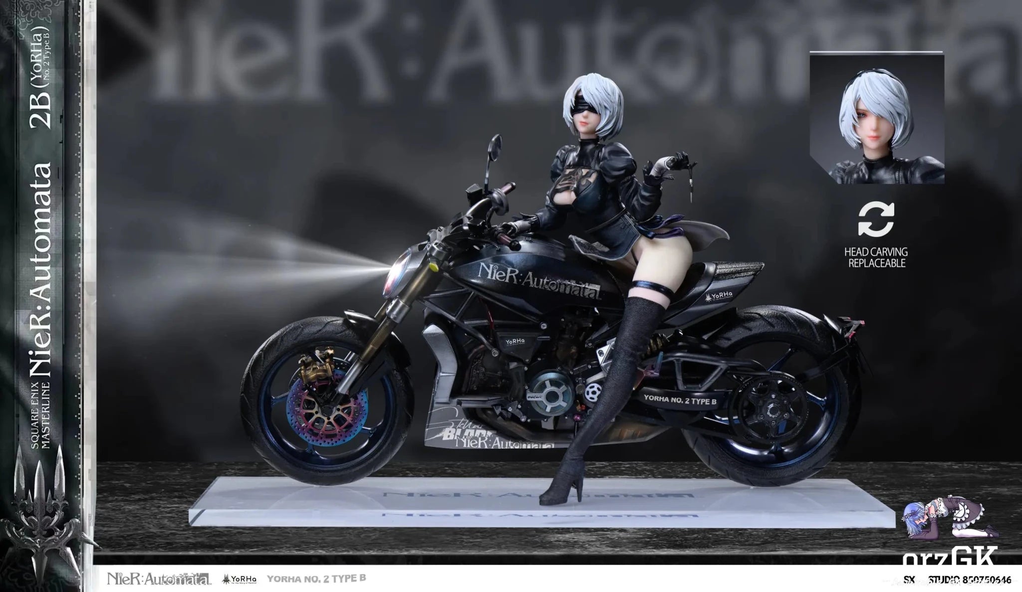 Aetheria Studio X SX Studio - 2B Motorcycle NieR:Automata resin statue Navy Toys anime figure