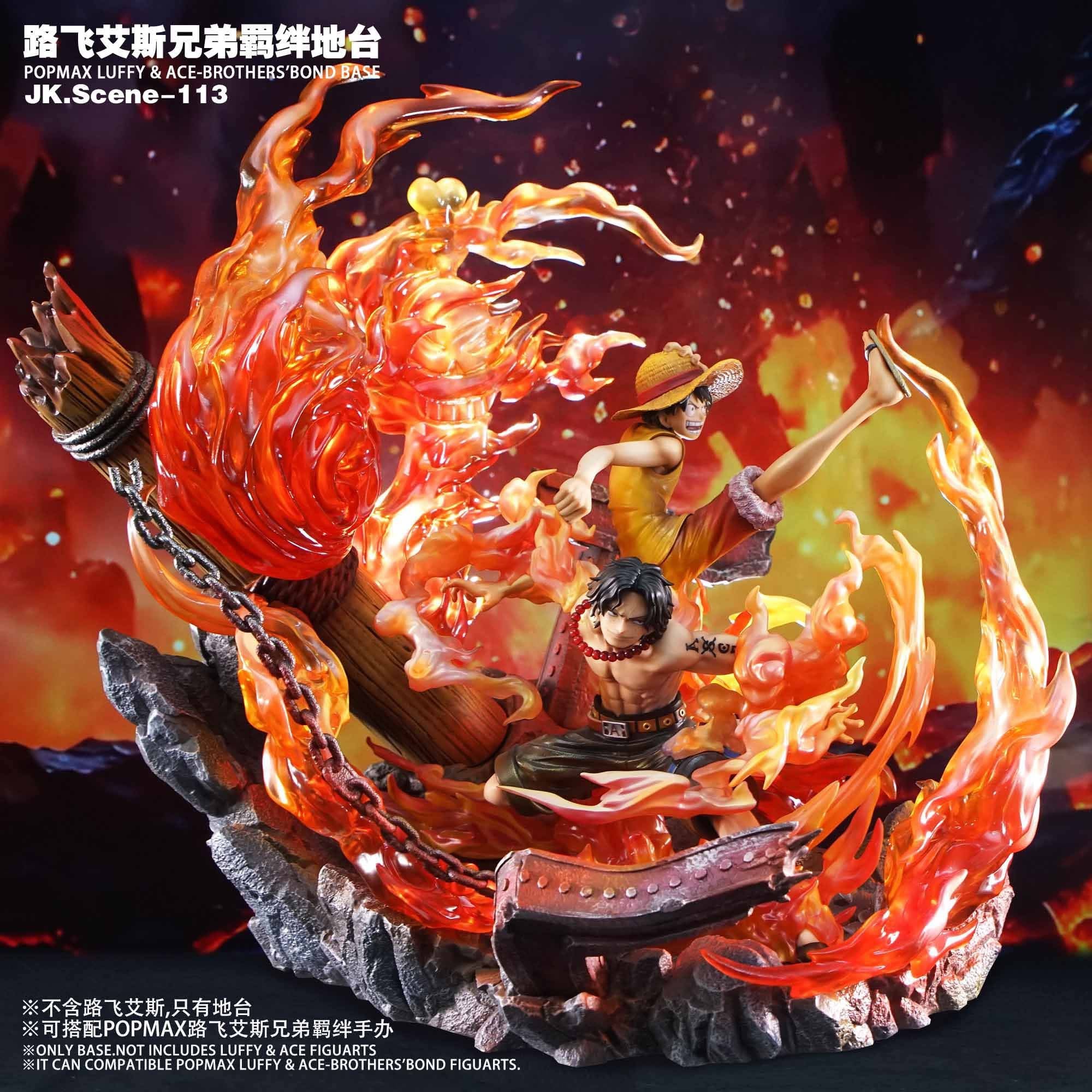 Luffy and Ace Brothers Bond Platform resin statue Jacksdo Studio anime figure
