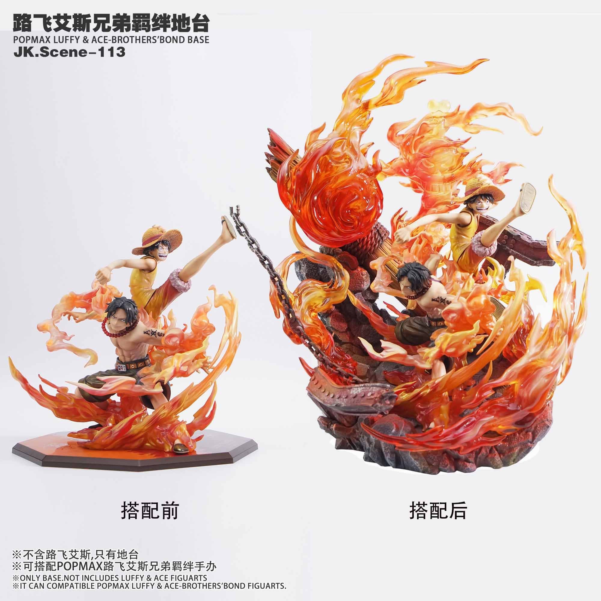 Luffy and Ace Brothers Bond Platform resin statue Jacksdo Studio anime figure