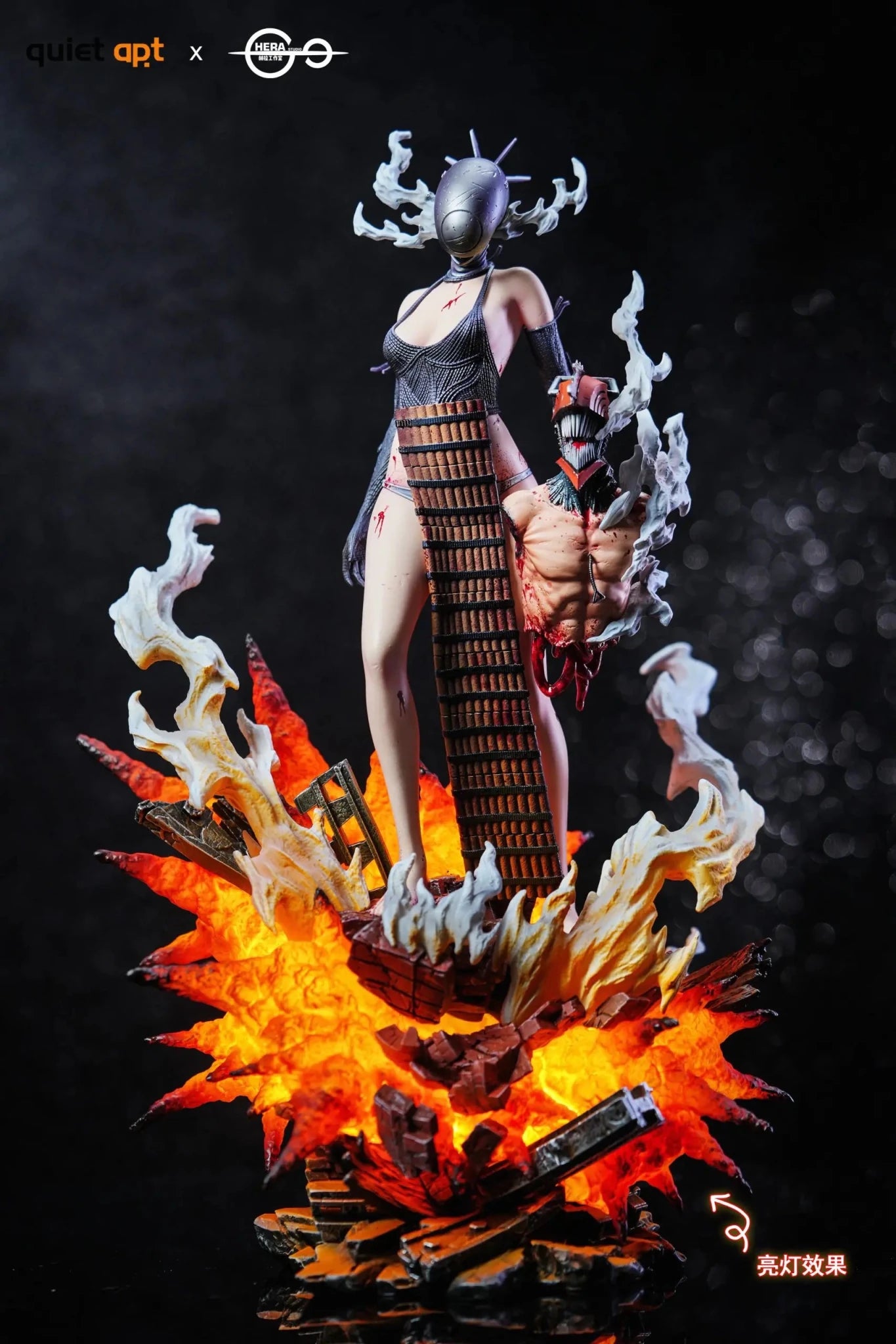 QuietArt Studio & Hera Studio - Chainsaw Man Bomb Demon Bom & Reze & Kiss Busts resin statue Navy Toys anime figure