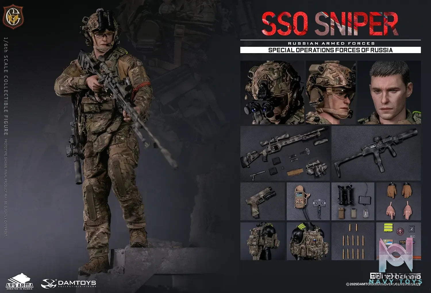 DAMTOYS – 1/6 Scale Russian Federation SSO Special Forces Sniper Item No. 78108 (Licensed)