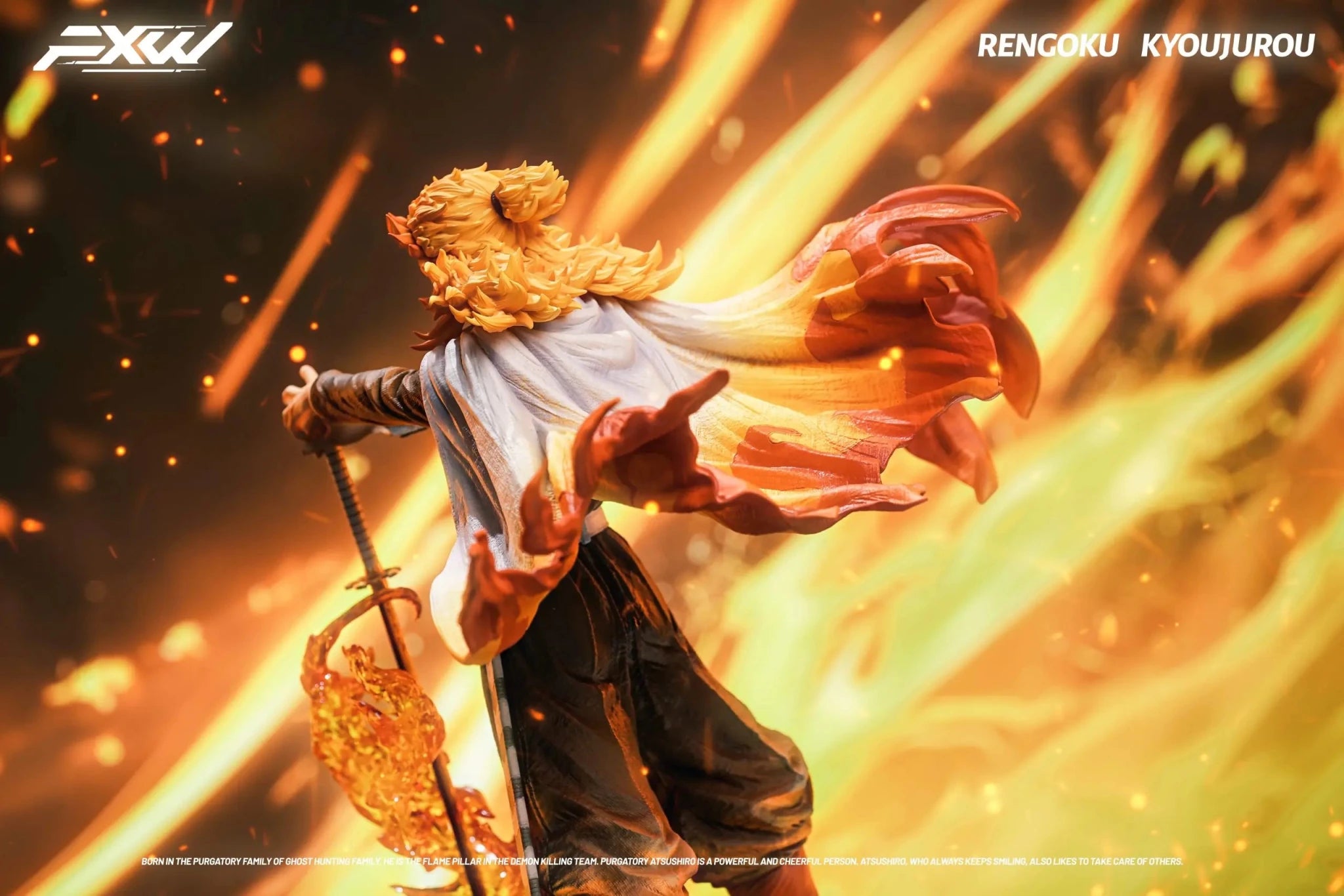 FXW Studio - Demon Slayer Nine Hashira Series Flame Hashira Rengoku Kyojuro resin statue Navy Toys anime figure
