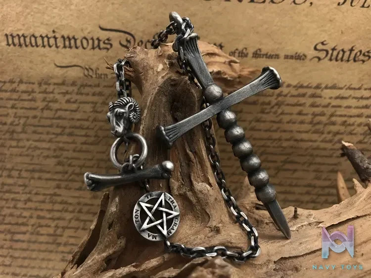 Shou Jiang Studio – Custom Original Design Seven Deadly Sins Skull Cross Pendant Original
