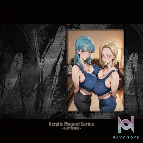 B&W Studio – Acrylic Fridge Magnet Bulma X Android18 BWMN-054 Dragon Ball