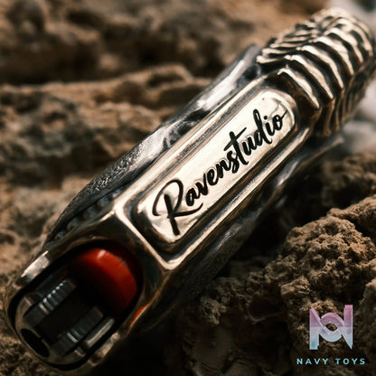 Raven Studio (silver jewelry) – Misty Fire Handmade Silver BIC J5 Lighter Case Original