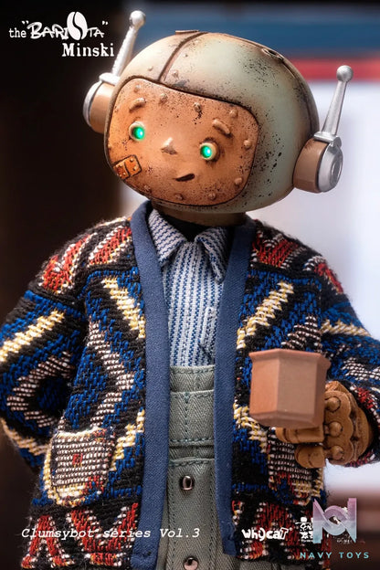 Whycat Studio & GEARHEADTOYS Studio – ClumsyBot Series 3 Barista Minski GHT005 (Licensed)