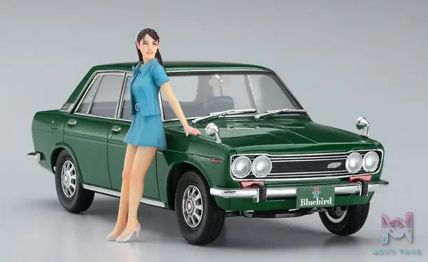Hasegawa – 1/24 Datsun Bluebird 1600 SSSw/60’s Girls Figure Plastic Model (Licensed)