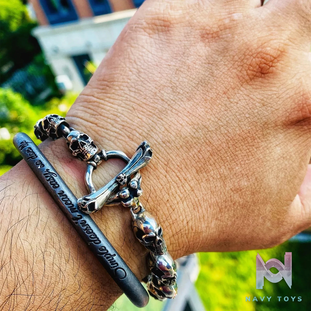 Raven Studio (silver jewelry) – Original Exclusive “Impermanence” Realistic Skull Bracelet Original
