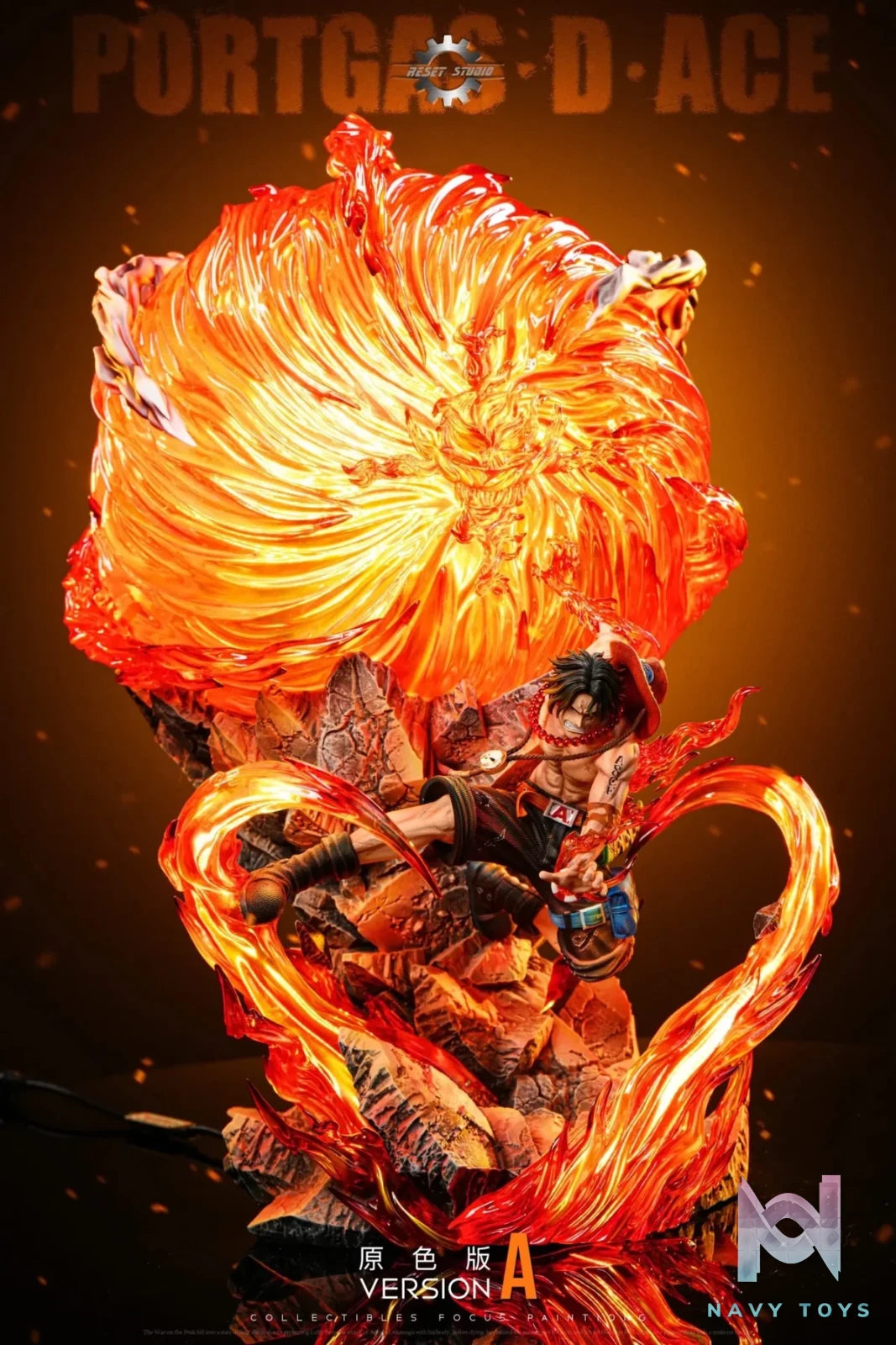 Reset Studio - One Piece Three Brothers Resonance 2 Entei Ace resin statue Navy Toys anime figure