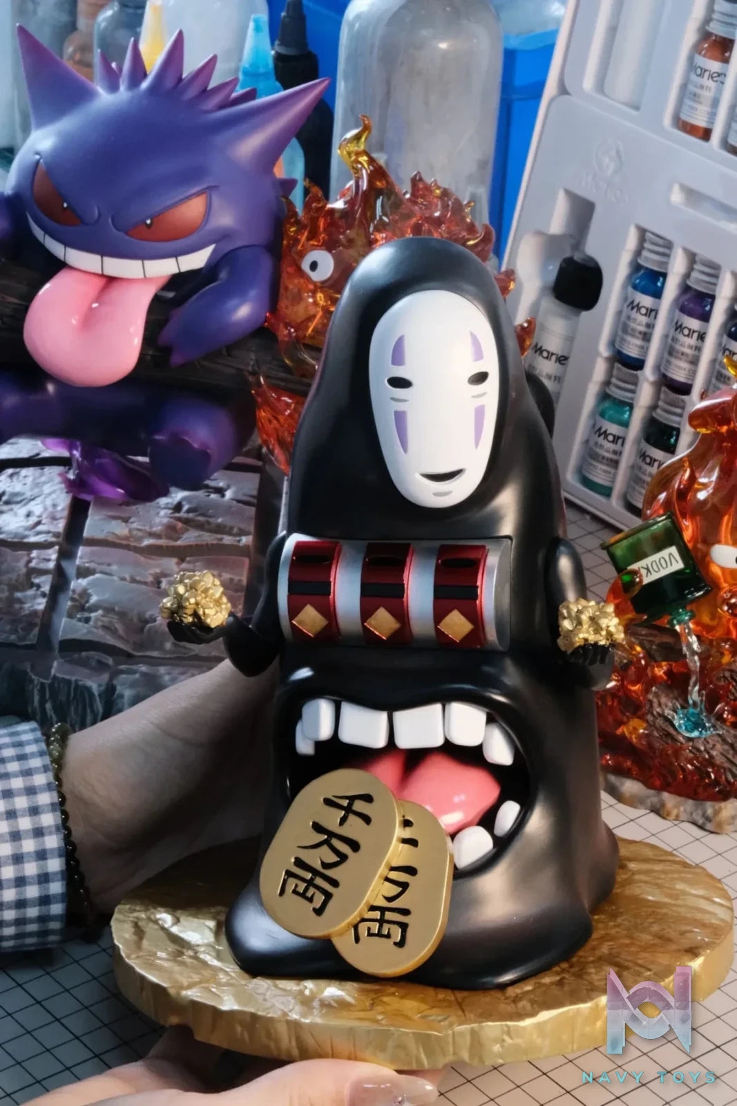 MMLAND Studio - No - Face with a Money - Spitting Machine Spirited Away resin statue Navy Toys anime figure