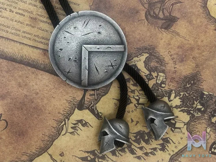 Shou Jiang Studio – Custom Original Design Spartan Shield Sterling Silver Bolo Tie Pendant Original