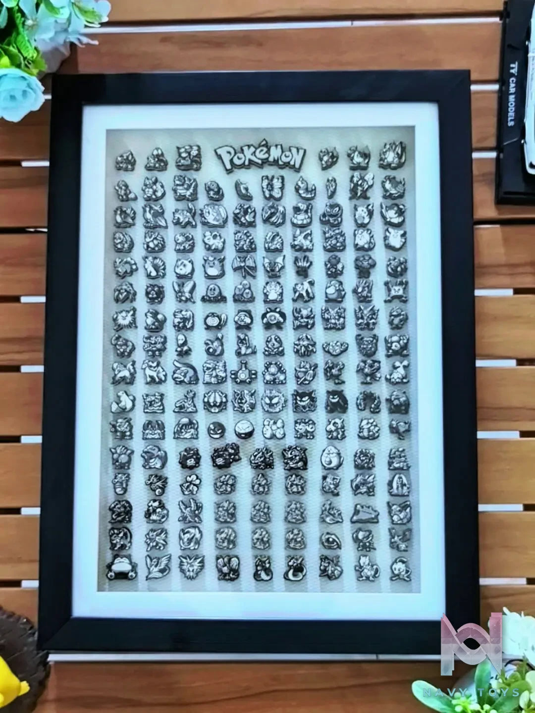 KALA HOME Studio – Black And White Generation I Pokémon Pixel Art 3D Decorative Painting Pokémon