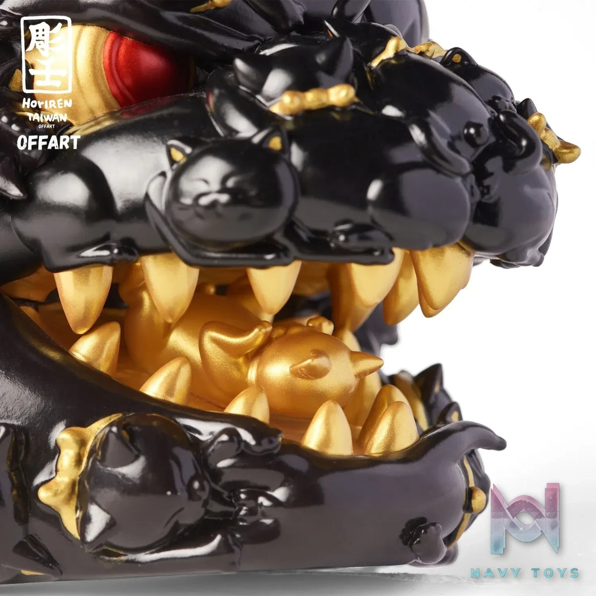 OFFART & A Ren – OFFART X Horiren Red Flame Hundred Cats Mini – Black Gold Bust (Licensed)