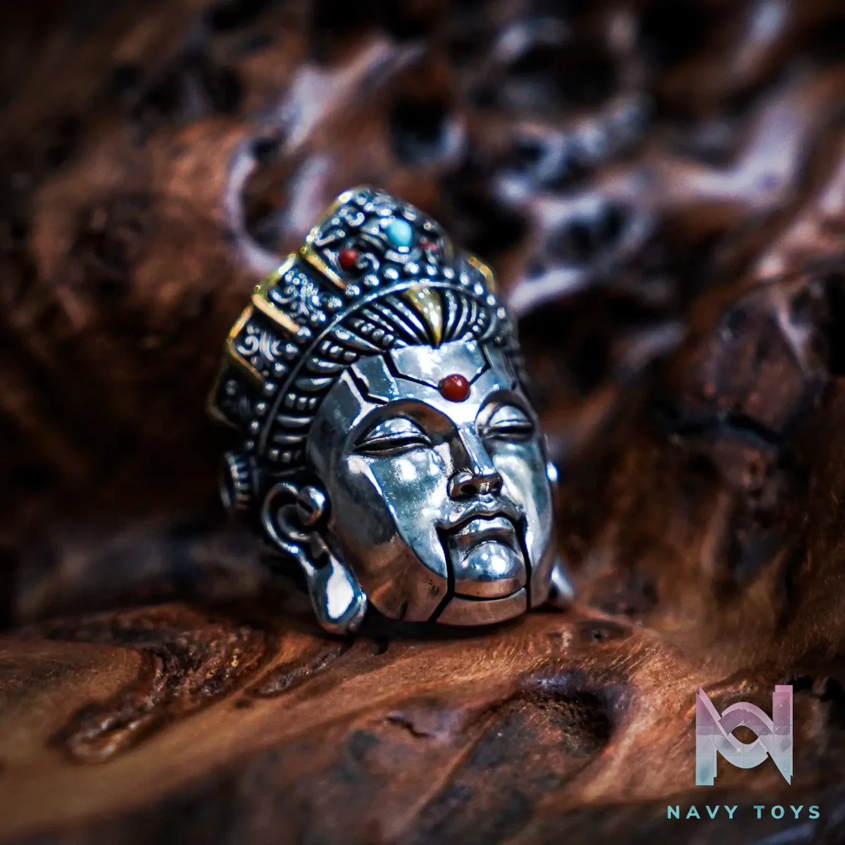 Raven Studio (silver jewelry) – Original “Mechanical Ascension” Buddha Head Ring Original
