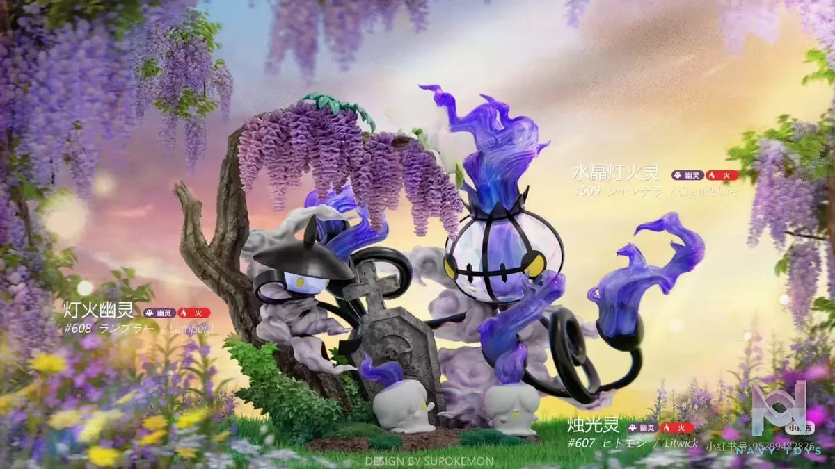 Spirit Dragon Studio – Chandelure X Lampent X Litwick Pokémon