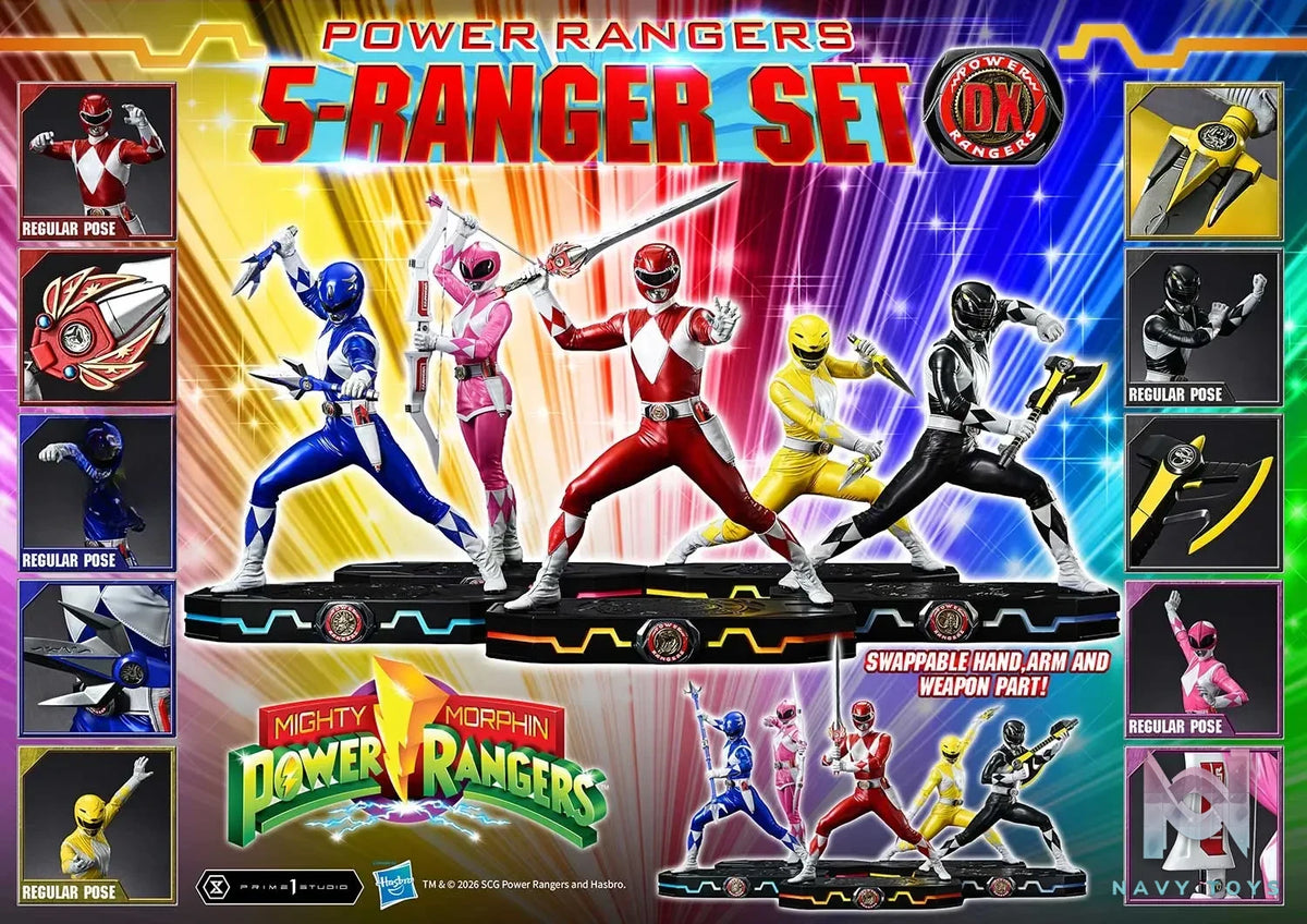 Prime 1 Studio – Premium Masterline Mighty Morphin Power Rangers Power Rangers 5-Ranger Set PMPWR-01 PMPWR-01DX PMPWR-01DXS (Licensed)