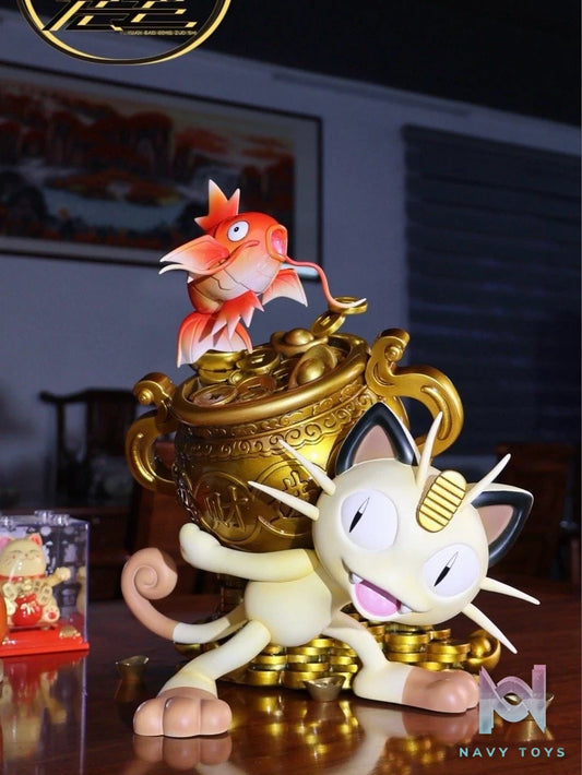 Fortune Cat and Koi Fish - Pokemon - Yuan Bao Studio resin statue Yuan Bao Studio anime figure
