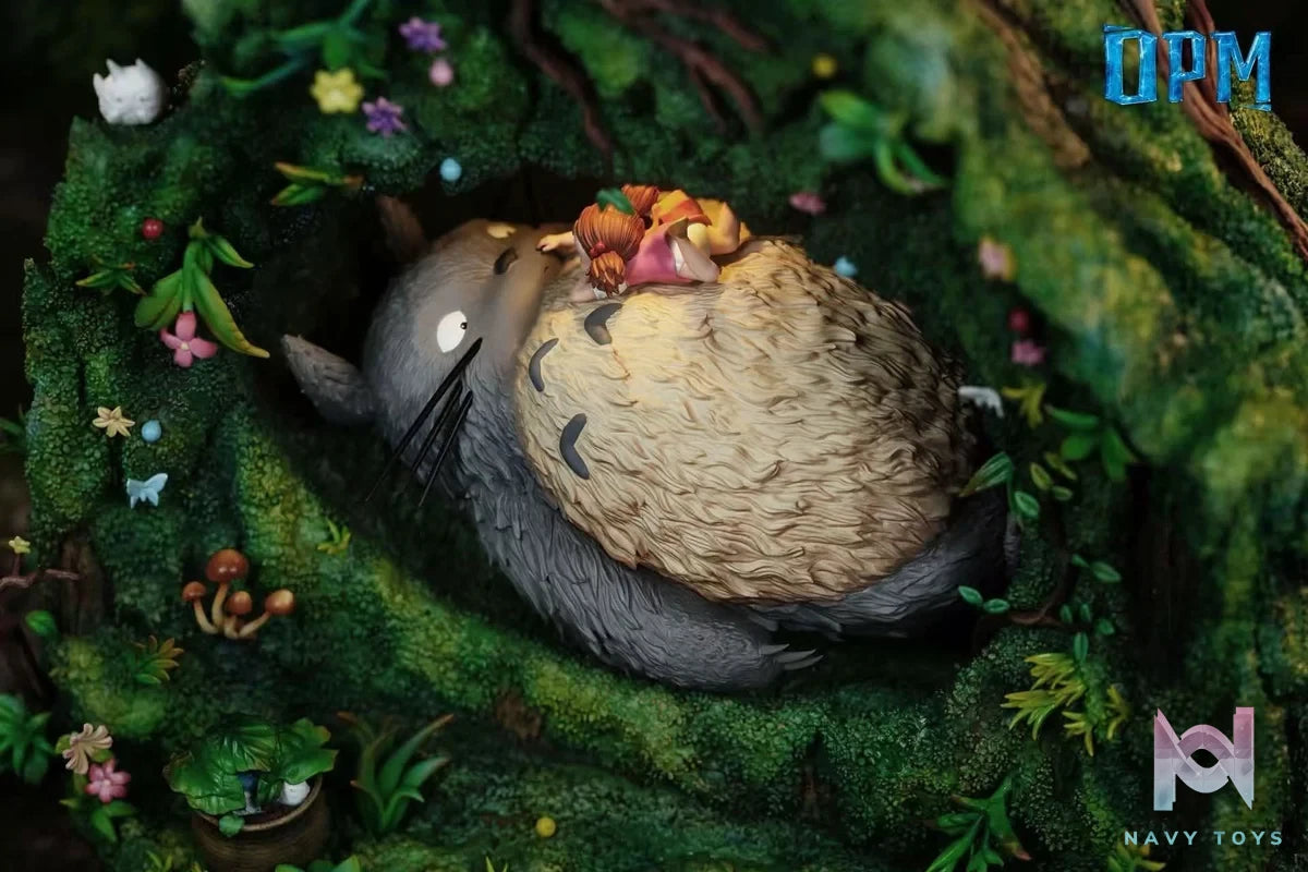 Totoro in the tree hole resin statue opm studio anime figure