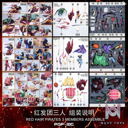 JacksDo Studio – One Piece Divine Departure Shanks + Red Hair Pirates Members 3 man set