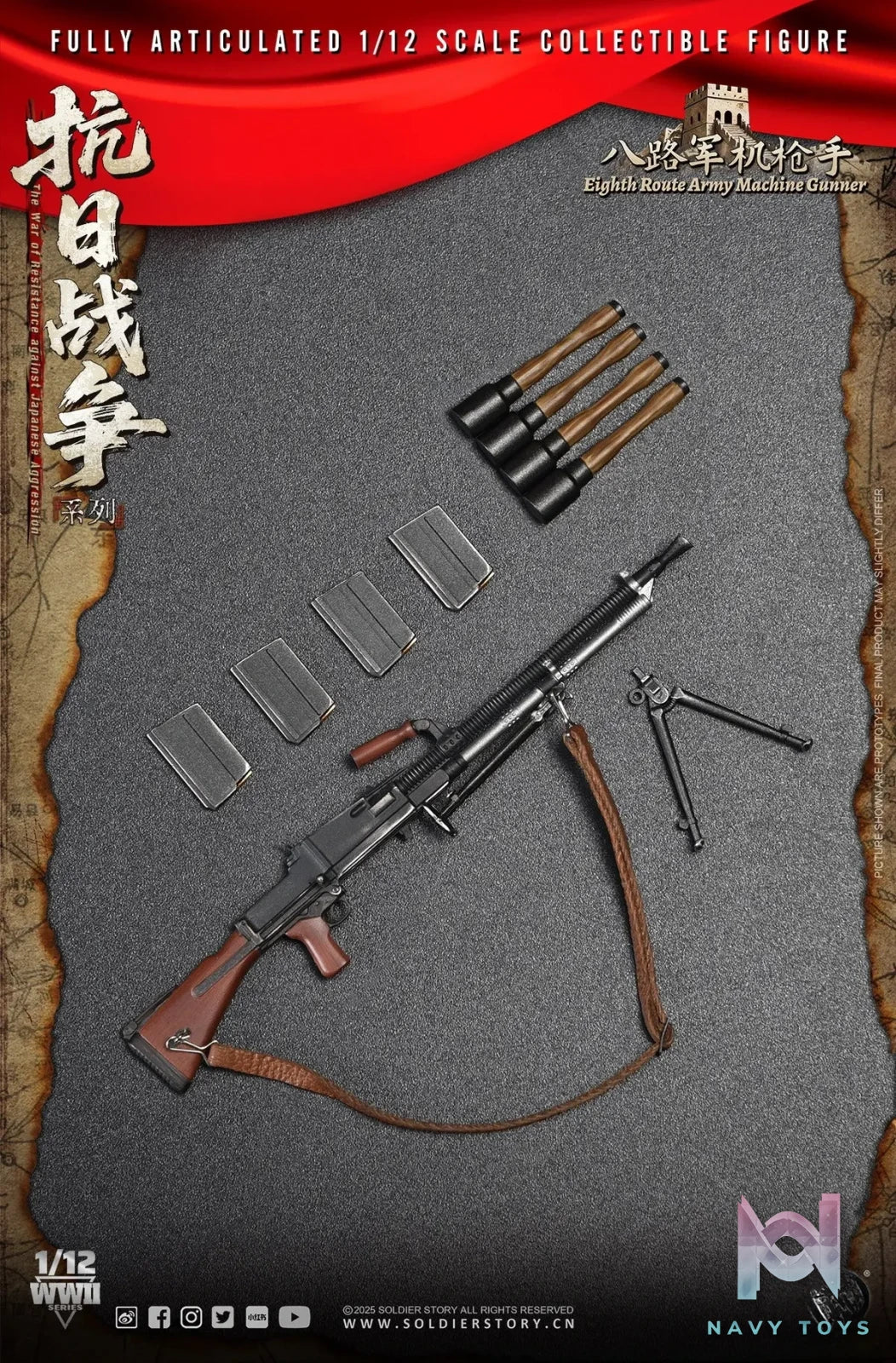Soldier Story – 1/12th SCALE EIGHTH ROUTE ARMY MACHINE GUNNER X GRENADIER SSM009 SSM011 (Licensed)