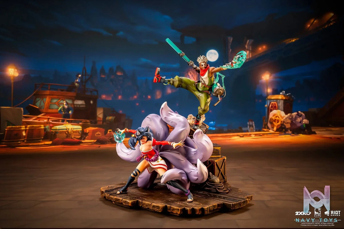 Ahri & Ekko VS Jinx & Warwick resin statue PureArts Studio anime figure