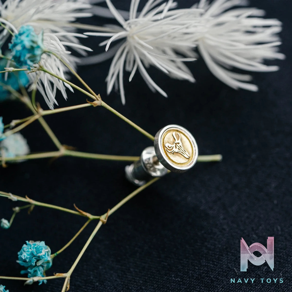 Raven Studio (silver jewelry) – Original Exclusive Textured Gold Logo Stud Earrings Original