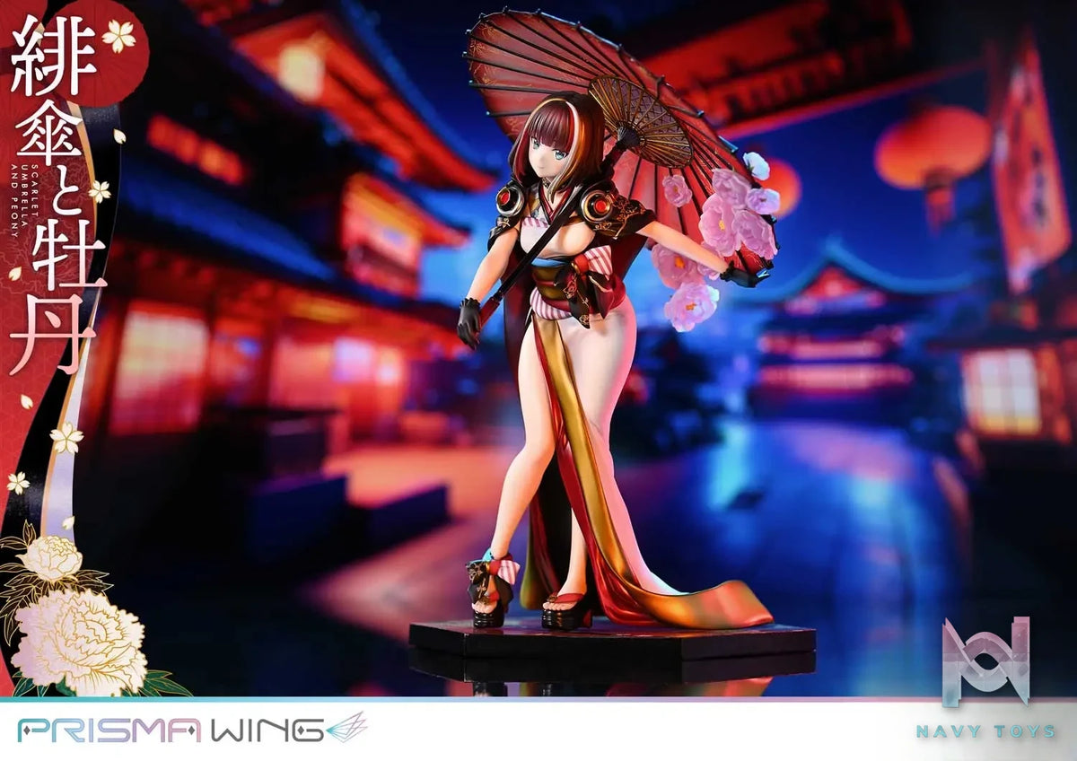 Prime 1 Studio & PRISMA WING Collection – fuzichoco original Illustration Scarlet Umbrella and Peony 1/7 Scale Pre-Painted Figure PWFZCC-01P PWFZCC-01PDX (Licensed)