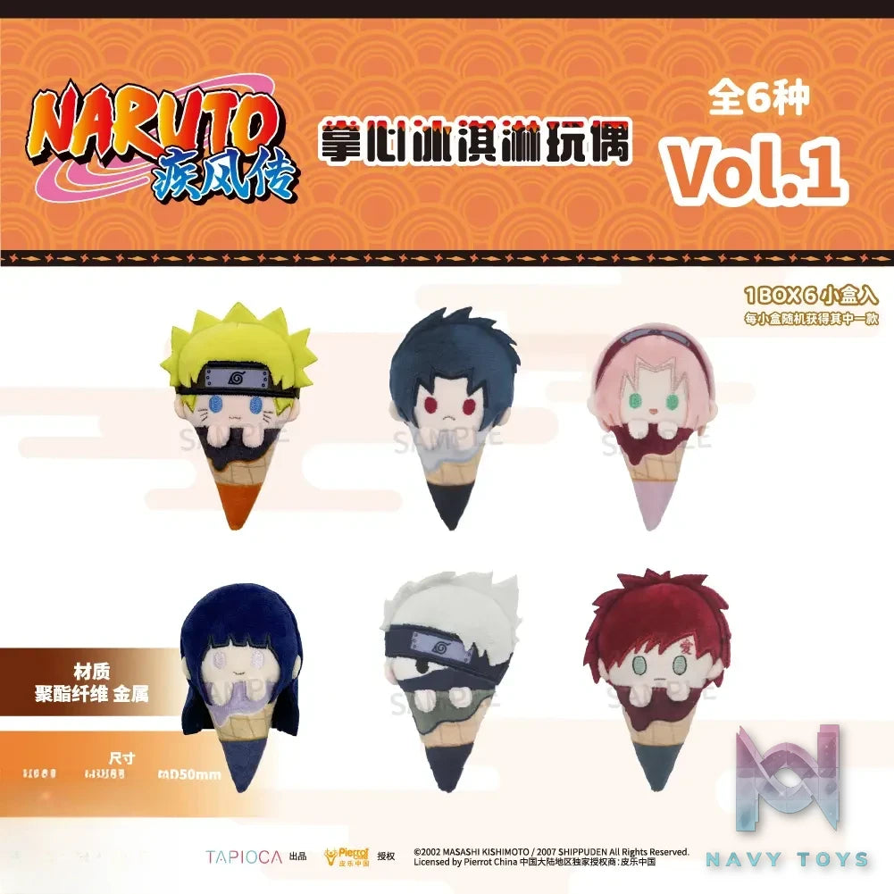 TAPIOCA – Naruto Shippuden Palm-Sized Ice Cream Plush Blind Box Vol. 1 X Vol. 2 (6 pieces / box) (Licensed)