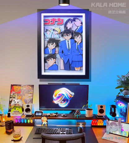 KALA HOME Studio – Shinichi Kudo X Ran Mouri 3D Decorative Painting Detective Conan