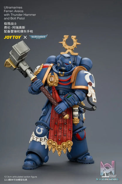 JOYTOY – Ultramarines Ferren Areios with Thunder Hammer and Bolt Pistol JT04889 (Licensed)