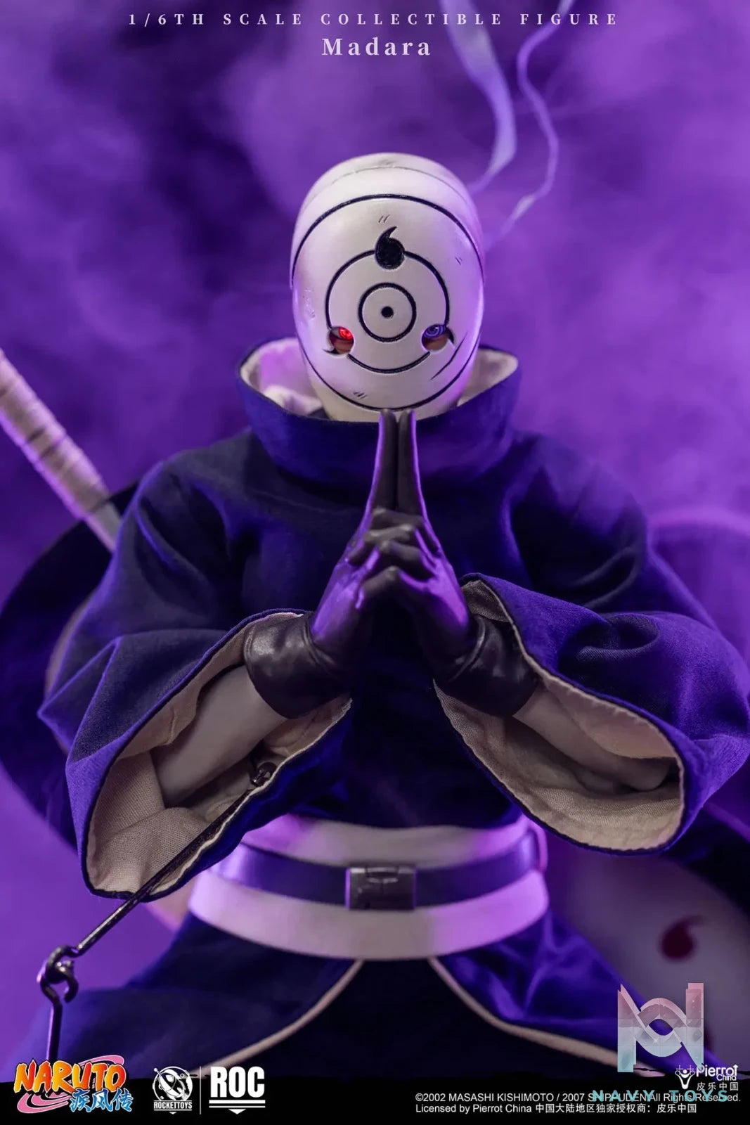 ROCKETTOYS Studio – Naruto Shippuden Madara Uchiha (White Mask Ver.) 1/6 Scale Action Figure ROC-021 (Licensed)