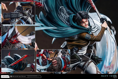 Hertz Studio - Attack on Titan 2.0 Ackerman Levi vs Zeke resin statue Navy Toys anime figure