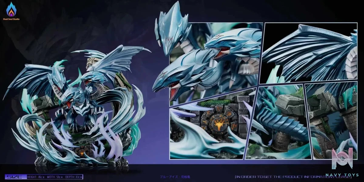 Duel Soul Studio - Yu - Gi - Oh! Blue - Eyes Ultimate Dragon Summoning resin statue Navy Toys anime figure
